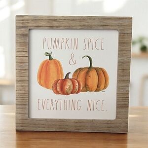 3/$30 Rae Dunn Orange Pumpkin Framed Art